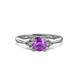 3 - Eve Signature 6.50 mm Amethyst and Diamond Engagement Ring 