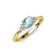 4 - Eve Signature 6.50 mm Aquamarine and Diamond Engagement Ring 