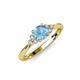 4 - Eve Signature 6.50 mm Blue Topaz and Diamond Engagement Ring 