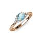 4 - Eve Signature 6.50 mm Aquamarine and Diamond Engagement Ring 