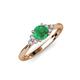 4 - Eve Signature 6.00 mm Emerald and Diamond Engagement Ring 