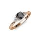 4 - Eve Signature 6.00 mm Black and White Diamond Engagement Ring 