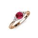 4 - Eve Signature 6.00 mm Ruby and Diamond Engagement Ring 