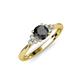 4 - Eve Signature 6.00 mm Black and White Diamond Engagement Ring 