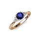 4 - Eve Signature 6.00 mm Blue Sapphire and Diamond Engagement Ring 