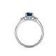 4 - Eve Signature 5.80 mm Blue and White Diamond Engagement Ring 