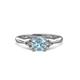 5 - Eve Signature 5.80 mm Aquamarine and Diamond Engagement Ring 