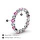 4 - Valerie 3.50 mm Pink Sapphire and Forever One Moissanite Eternity Band 