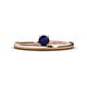 1 - Celeste Bold 4.00 mm Round Blue Sapphire Solitaire Asymmetrical Stackable Ring 