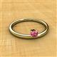 2 - Celeste Bold 4.00 mm Round Pink Tourmaline Solitaire Asymmetrical Stackable Ring 
