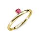 3 - Celeste Bold 4.00 mm Round Pink Tourmaline Solitaire Asymmetrical Stackable Ring 