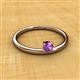 2 - Celeste Bold 4.00 mm Round Amethyst Solitaire Asymmetrical Stackable Ring 