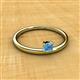 2 - Celeste Bold 4.00 mm Round Blue Topaz Solitaire Asymmetrical Stackable Ring 