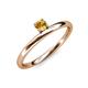 3 - Celeste Bold 4.00 mm Round Citrine Solitaire Asymmetrical Stackable Ring 