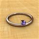 2 - Celeste Bold 4.00 mm Round Iolite Solitaire Asymmetrical Stackable Ring 