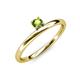 3 - Celeste Bold 4.00 mm Round Peridot Solitaire Asymmetrical Stackable Ring 