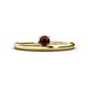 1 - Celeste Bold 4.00 mm Round Red Garnet Solitaire Asymmetrical Stackable Ring 