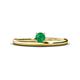 1 - Celeste Bold 4.00 mm Round Emerald Solitaire Asymmetrical Stackable Ring 