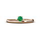 1 - Celeste Bold 4.00 mm Round Emerald Solitaire Asymmetrical Stackable Ring 