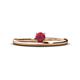 1 - Celeste Bold 4.00 mm Round Ruby Solitaire Asymmetrical Stackable Ring 