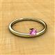2 - Celeste Bold 4.00 mm Round Pink Sapphire Solitaire Asymmetrical Stackable Ring 