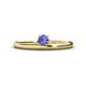 1 - Celeste Bold 4.00 mm Round Tanzanite Solitaire Asymmetrical Stackable Ring 