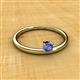 2 - Celeste Bold 4.00 mm Round Tanzanite Solitaire Asymmetrical Stackable Ring 