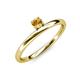 3 - Celeste Bold 4.00 mm Round Citrine Solitaire Asymmetrical Stackable Ring 