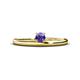 1 - Celeste Bold 4.00 mm Round Iolite Solitaire Asymmetrical Stackable Ring 