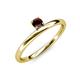 3 - Celeste Bold 4.00 mm Round Red Garnet Solitaire Asymmetrical Stackable Ring 