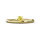 1 - Celeste Bold 4.00 mm Round Yellow Sapphire Solitaire Asymmetrical Stackable Ring 
