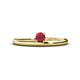 1 - Celeste Bold 4.00 mm Round Ruby Solitaire Asymmetrical Stackable Ring 