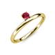 3 - Celeste Bold 4.00 mm Round Ruby Solitaire Asymmetrical Stackable Ring 