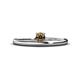 1 - Celeste Bold 4.00 mm Round Smoky Quartz Solitaire Asymmetrical Stackable Ring 