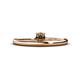 1 - Celeste Bold 4.00 mm Round Smoky Quartz Solitaire Asymmetrical Stackable Ring 