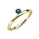 3 - Celeste Bold 4.00 mm Round London Blue Topaz Solitaire Asymmetrical Stackable Ring 