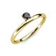 3 - Celeste Bold 4.00 mm Round Black Diamond Solitaire Asymmetrical Stackable Ring 