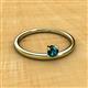 2 - Celeste Bold 4.00 mm Round Blue Diamond Solitaire Asymmetrical Stackable Ring 