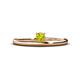 1 - Celeste Bold 4.00 mm Round Yellow Diamond Solitaire Asymmetrical Stackable Ring 