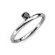 3 - Celeste Bold 4.00 mm Round Black Diamond Solitaire Asymmetrical Stackable Ring 