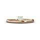 1 - Celeste Bold 4.00 mm Round Opal Solitaire Asymmetrical Stackable Ring 