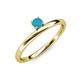 3 - Celeste Bold 4.00 mm Round Turquoise Solitaire Asymmetrical Stackable Ring 