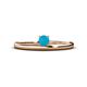 1 - Celeste Bold 4.00 mm Round Turquoise Solitaire Asymmetrical Stackable Ring 