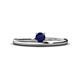 1 - Celeste Bold 4.00 mm Round Blue Sapphire Solitaire Asymmetrical Stackable Ring 