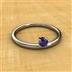 2 - Celeste Bold 4.00 mm Round Blue Sapphire Solitaire Asymmetrical Stackable Ring 
