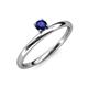 3 - Celeste Bold 4.00 mm Round Blue Sapphire Solitaire Asymmetrical Stackable Ring 