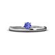 1 - Celeste Bold 4.00 mm Round Tanzanite Solitaire Asymmetrical Stackable Ring 