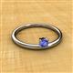 2 - Celeste Bold 4.00 mm Round Tanzanite Solitaire Asymmetrical Stackable Ring 