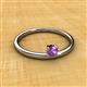 2 - Celeste Bold 4.00 mm Round Amethyst Solitaire Asymmetrical Stackable Ring 