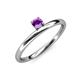 3 - Celeste Bold 4.00 mm Round Amethyst Solitaire Asymmetrical Stackable Ring 